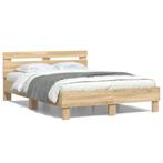 vidaXL Cadre de lit avec tête de lit chêne sonoma, Verzenden