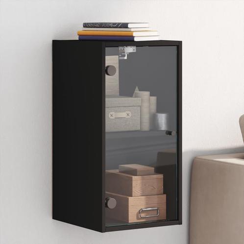 vidaXL Wandkast met glazen deuren 35x37x68,5 cm zwart, Maison & Meubles, Armoires | Autre, Envoi