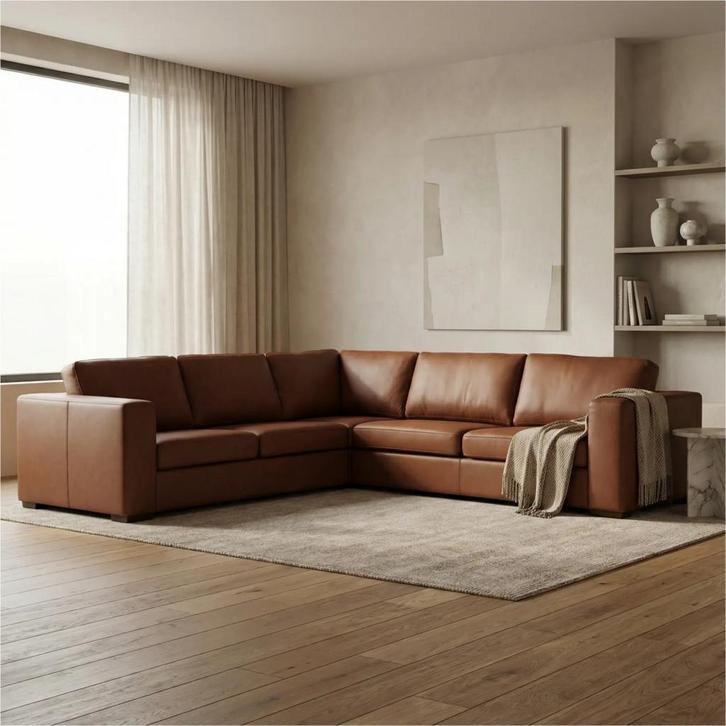 Hoekbank Flow - 2,5 zits arm links + hoek + 3 zits arm, Huis en Inrichting, Zetels | Zetels, Nieuw, Leer, Ophalen of Verzenden