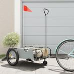 vidaXL Fietstrailer oxford stof en ijzer grijs en zwart, Fietsen en Brommers, Verzenden, Nieuw
