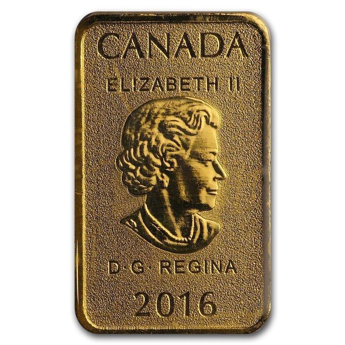 1/10 Troy Ounce - Goud - 2016 1/10 oz $25 CAD Canadian, Postzegels en Munten, Edelmetalen en Baren