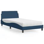 vidaXL Bed met matras stof blauw 100x200 cm, Huis en Inrichting, Slaapkamer | Bedden, Verzenden, Nieuw