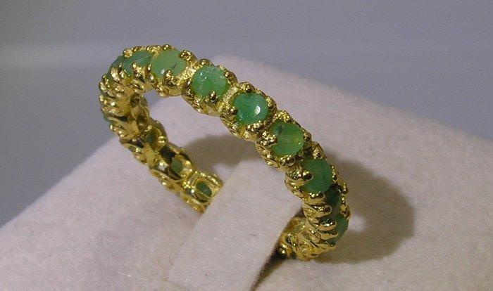 Smaragd Ring - Hoogte: 23.9 mm - Breedte: 23.9 mm- 3.3 g -, Verzamelen, Mineralen en Fossielen