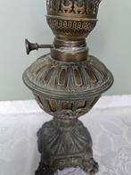 Lampe à huile - Étain, Laiton, fonte - Ancienne lampe à