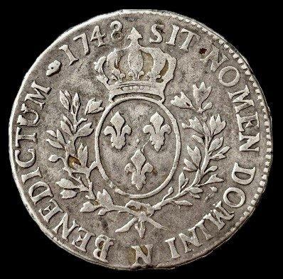 Frankrijk. Louis XV (1715-1774). 1 Ecu - 1748 N - (R1191), Postzegels en Munten, Munten | Europa | Niet-Euromunten