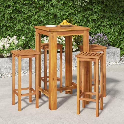 vidaXL 5-delige Tuinbarset massief acaciahout, Tuin en Terras, Tuinsets en Loungesets, Nieuw, Verzenden