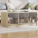 vidaXL Salontafel met glazen deuren 102x50x42 cm sonoma, Huis en Inrichting, Verzenden, Nieuw