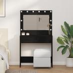 vidaXL Make-up Tafel met LED Verlichting - Zwart Eiken, 79 x, Huis en Inrichting, Verzenden, Nieuw