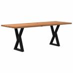 vidaXL Eettafel rechthoekig 220x80x74 cm massief eikenhout, Huis en Inrichting, Tafels | Eettafels, Verzenden, Nieuw