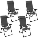 tectake Inklapbare campingstoel Müritz met hoofdkussen, alum, Verzenden, Nieuw