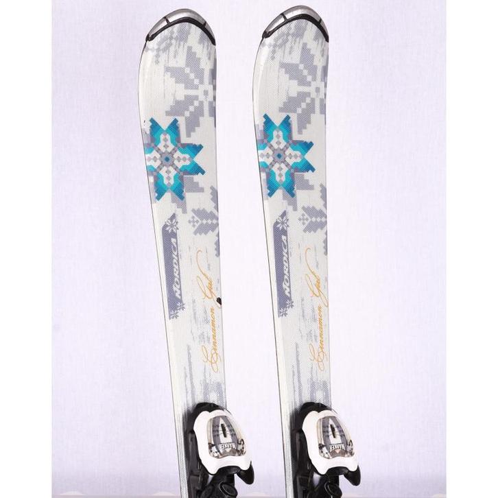 120 kinder skis NORDICA CINNAMON GIRL, white/blue + Marker, Sport en Fitness, Skiën en Langlaufen, Ski, 100 tot 140 cm, Carve