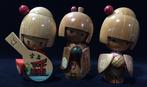 Set van 4 / Japanse vintage houten bamboe Kokeshi-pop
