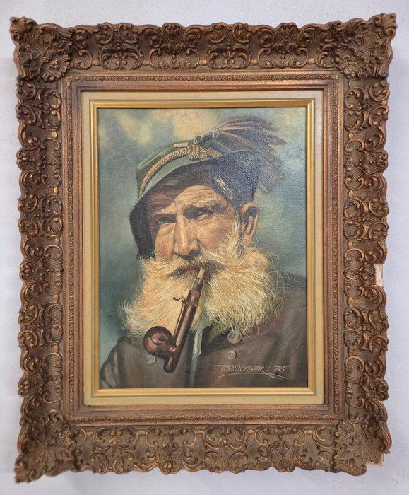 H. Brückner (XX) - Bergmann mit Pfeife, Antiek en Kunst, Kunst | Schilderijen | Klassiek