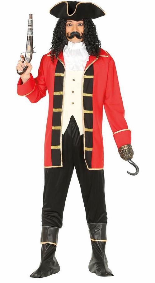 Piraten Kostuum Rood Zwart, Kleding | Heren, Carnavalskleding en Feestkleding, Nieuw, Verzenden
