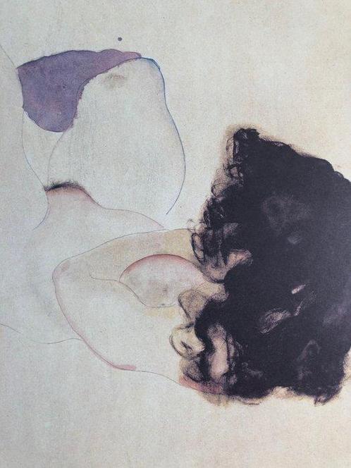 Egon Schiele (1890-1918), after - Akt mit violetten, Antiek en Kunst, Antiek | Overige Antiek