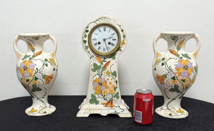 Pendule - Plateelbakkerij Zuid-Holland - Art Nouveau, Antiek en Kunst, Antiek | Glaswerk en Kristal