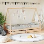 vidaXL Kinderbedframe met lades 90x190 cm massief grenenhout, Verzenden, Nieuw