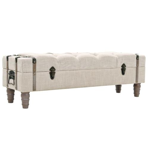 vidaXL Opbergbankje 111x34x37 cm massief hout en staal, Huis en Inrichting, Overige Huis en Inrichting, Nieuw, Verzenden