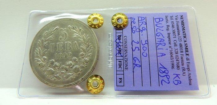 Bulgarije. Ferdinand I. 5 Leva 1892 KB (Zonder Minimumprijs), Postzegels en Munten, Munten | Europa | Niet-Euromunten