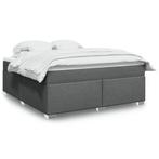 vidaXL Boxspring met matras stof donkergrijs 180x200 cm, Verzenden, Nieuw