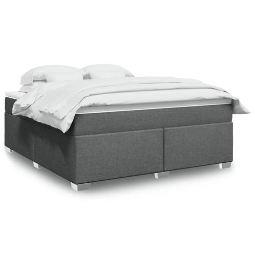 vidaXL Boxspring met matras stof donkergrijs 180x200 cm, Huis en Inrichting, Slaapkamer | Bedden, Nieuw, Verzenden