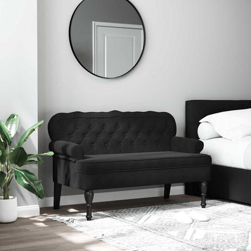vidaXL Bankje met rugleuning 119,5x64,5x75 cm fluweel zwart, Huis en Inrichting, Overige Huis en Inrichting, Nieuw, Verzenden