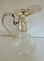 Karaf - Kristal, Verzilverd - Geribbelde Kristalglas, Antiek en Kunst