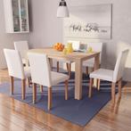 vidaXL Eettafel met stoelen kunstleer en eikenhout crème 7-d