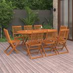 vidaXL 9-delige Tuinset 180x90x75 cm massief acaciahout, Tuin en Terras, Tuinsets en Loungesets, Verzenden, Nieuw, Tuinset