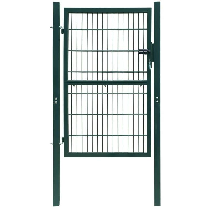 vidaXL Poort dubbelstaafmat (enkel) 106x230 cm groen, Tuin en Terras, Tuinpoorten, Nieuw, Verzenden