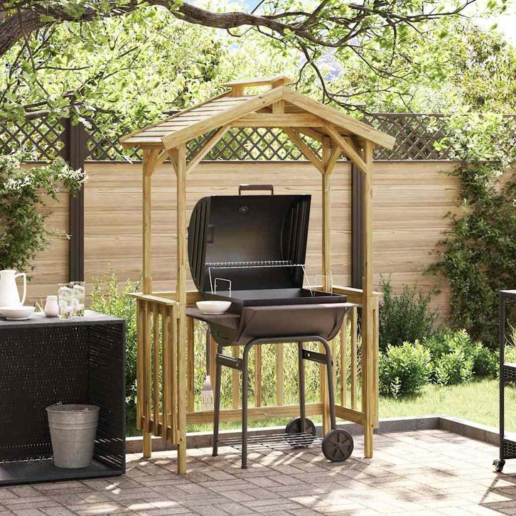 vidaXL Barbecue-overkapping Bruin 133.5 x 63 x 200 cm, Tuin en Terras, Tuinhuizen, Nieuw, Verzenden