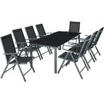 tectake Aluminium zitgroep 8+1 - antraciet, Tuin en Terras, Verzenden, Nieuw