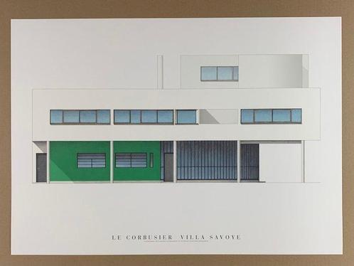 Le Corbusier - Villa Savoye, 1931 - Architectural Drawing, Antiek en Kunst, Kunst | Tekeningen en Fotografie
