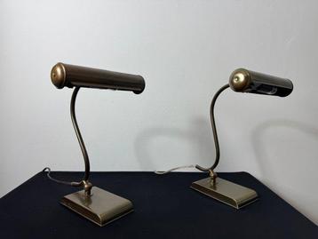Lamp (2) - Oude bureaulampen bankierslamp pianolamp messing