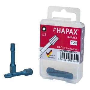 Hapax impact bit 1/4 inch c63 tx t30x25 - 2 stuks, Bricolage & Construction, Quincaillerie & Fixations