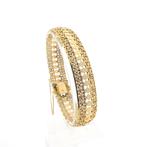 Gouden fantasie schakel armband | 20 cm (luxe armband), Ophalen of Verzenden, Gebruikt, Overige kleuren, Goud