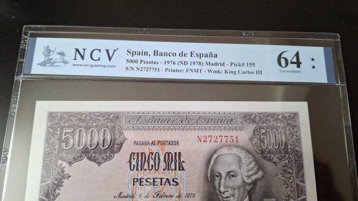 Spanje. - 5.000 Pesetas 1976 - Pick 155 (Zonder, Postzegels en Munten, Bankbiljetten | Europa | Niet-Eurobiljetten