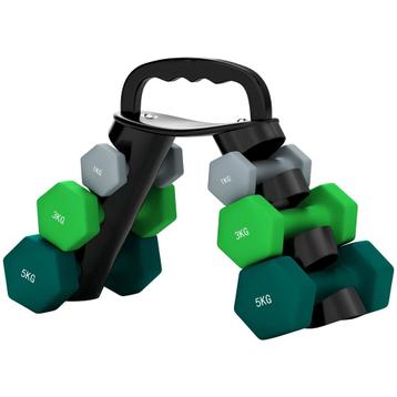 SPORTNOW Halterset Met Opbergrek, Set Met 6 Halters Voor Fit beschikbaar voor biedingen
