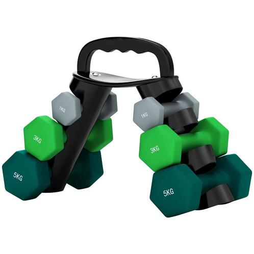 SPORTNOW Halterset Met Opbergrek, Set Met 6 Halters Voor Fit, Sport en Fitness, Fitnessapparatuur, Verzenden