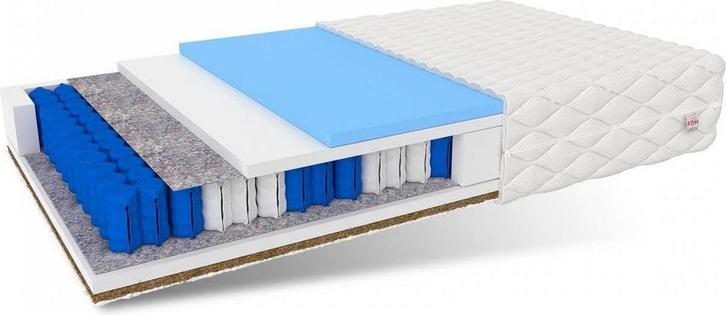 7 Zone Pocketvering Matras 140x200 x 20 cm kokosnoot ergo..., Huis en Inrichting, Slaapkamer | Matrassen en Bedbodems, Nieuw, Ophalen of Verzenden