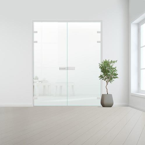 Glazen dubbele binnendeur XL voor stomp kozijn aluminium bes, Doe-het-zelf en Bouw, Deuren en Vliegenramen, Nieuw, Verzenden