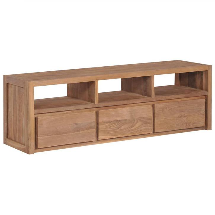 TV-meubel 120cm Teak | Retour Deal | 46% Korting!, Huis en Inrichting, Kasten | Vitrinekasten, Nieuw, Verzenden