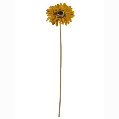 Gerbera 53 cm Mosterd Okergeel Gerbera, Huis en Inrichting, Woonaccessoires | Kunstplanten en Kunstbloemen, Nieuw