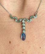 Collier - 18 carats Or blanc Saphir - Diamant