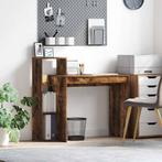 vidaXL Bureau met plank Rook Eiken 100 x 40 x 90 cm Bewerkt, Huis en Inrichting, Bureaus, Verzenden, Nieuw