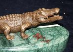 sculptuur, Fraaie Bronzen Krokodil - 7 cm - Brons, Marmer -, Antiek en Kunst