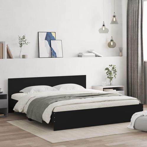 vidaXL Bedframe met hoofdeinde zwart 160x200 cm, Maison & Meubles, Chambre à coucher | Lits, Envoi