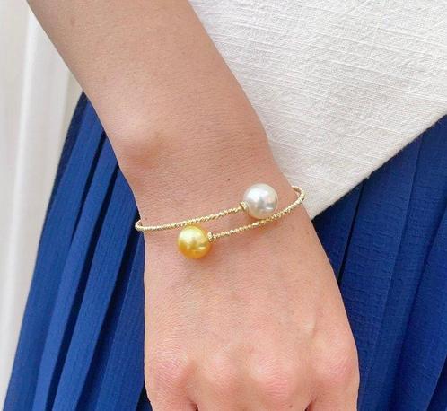 Parure - 18 karaat Geel goud Parel, Handtassen en Accessoires, Antieke sieraden