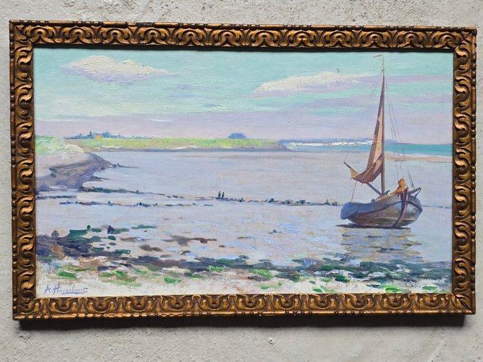 Arthur Haegebaert (1876-1942) - Marine, Antiek en Kunst, Kunst | Schilderijen | Klassiek