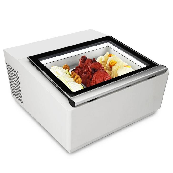 Schepijsvitrine | Wit | 3x 5L | -16°C/-18°C | Statisch |, Zakelijke goederen, Horeca | Keukenapparatuur, Nieuw in verpakking, Verzenden